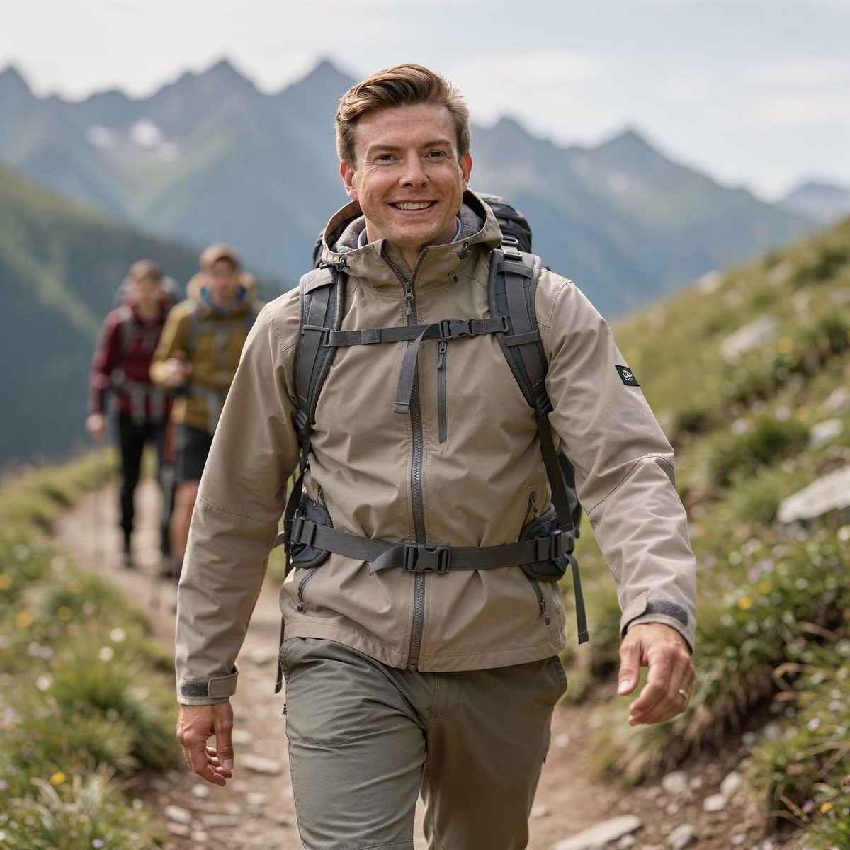André leading a group hike